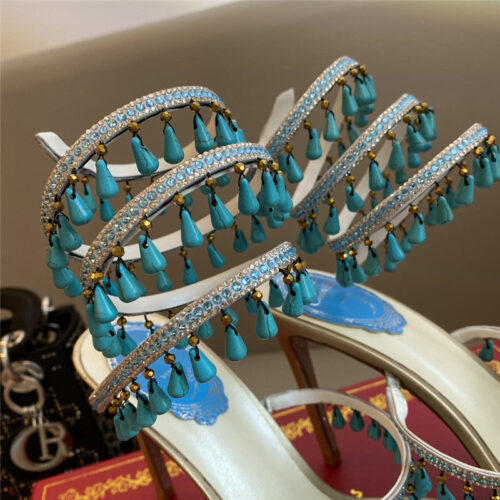High Quality Luxury Rene Caovilla Classic Snake Wrap Sandals – Style 82758 product detail