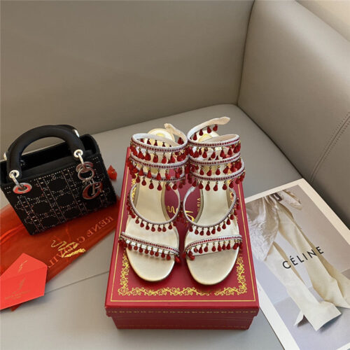 High Quality Luxury Rene Caovilla Classic Snake Wrap Sandals product detail