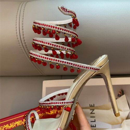High Quality Luxury Rene Caovilla Classic Snake Wrap Sandals product detail