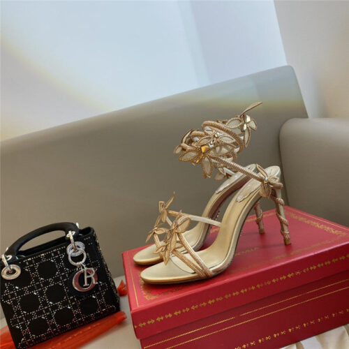 High Quality Luxury Rene Caovilla Latest Butterfly Strap High-Heeled Sandals product detail