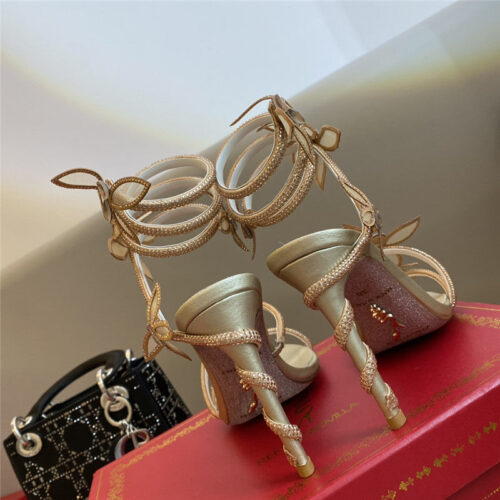 High Quality Luxury Rene Caovilla Latest Butterfly Strap High-Heeled Sandals product detail