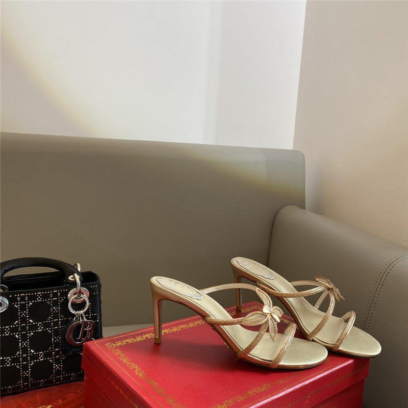 High Quality Luxury Rene Caovilla Latest Butterfly Tie Sandals