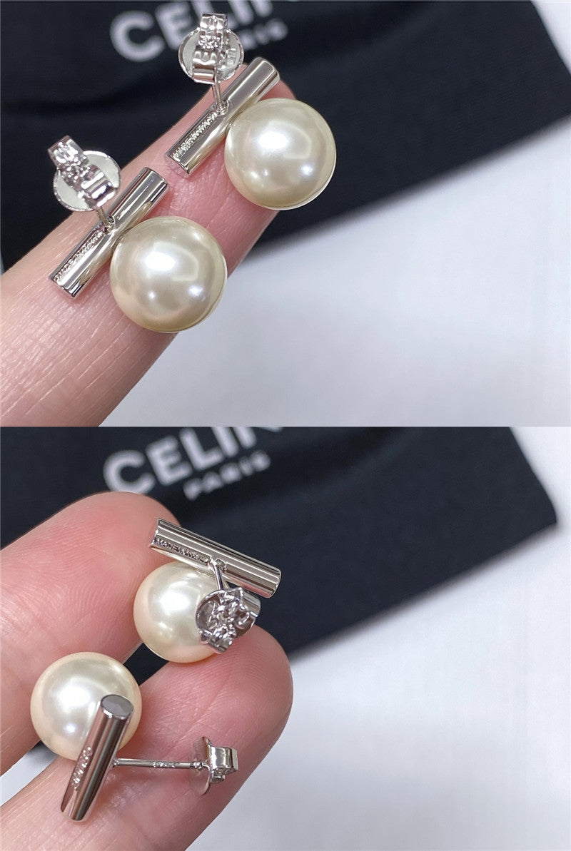 High Quality Luxury Celine Pearl Stud Earrings product detail