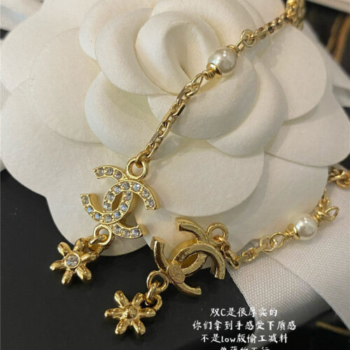 High Quality Luxury Chanel Golden Daisy Flower Full Diamond Long Earrings product detail