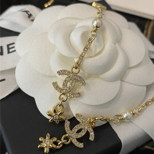 High Quality Luxury Chanel Golden Daisy Flower Full Diamond Long Earrings product detail