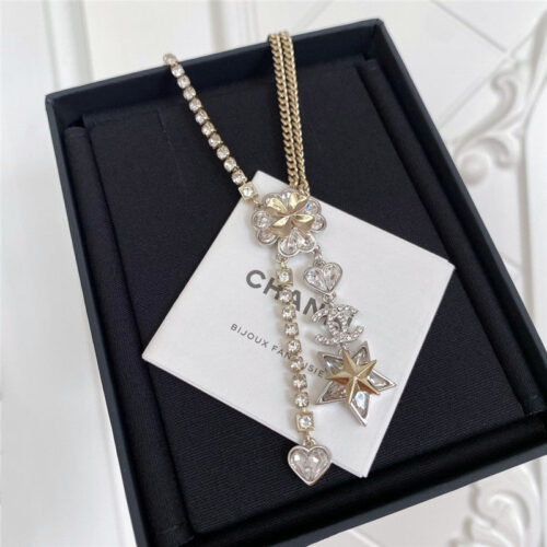 High Quality Luxury Chanel Four Leaf Flower Double C Star Love Necklace