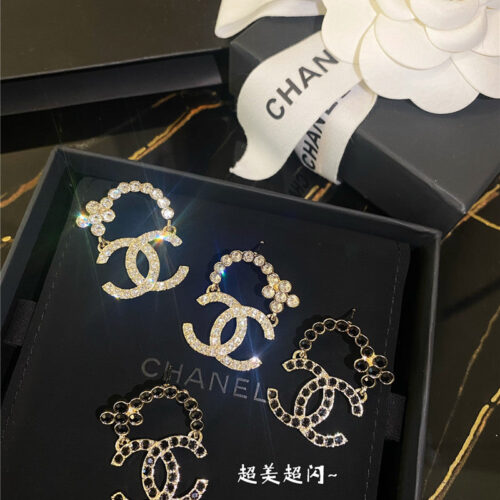 High Quality Luxury Chanel Swarovski Crystal Diamond Earrings product detail