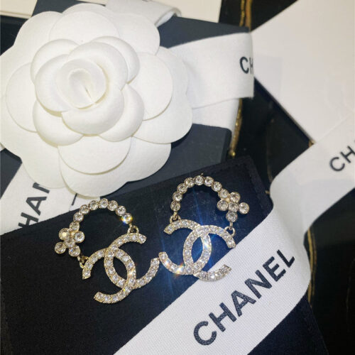 High Quality Luxury Chanel Swarovski Crystal Diamond Earrings product detail