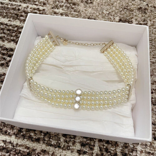High Quality Luxury Dior Multi-Mirror Double Layer Pearl Necklace alternate view