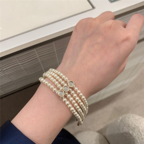 High Quality Luxury Dior Multi-Mirror Double Layer Pearl Necklace product detail