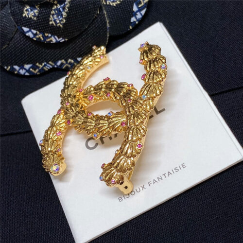 High Quality Luxury Chanel Pink Diamond Gold Shell Brooch product detail