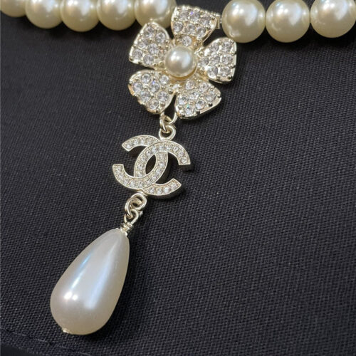 High Quality Luxury Chanel Potted Flower Pearl Necklace product detail