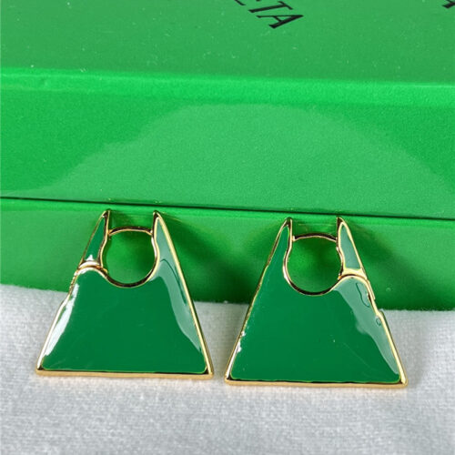 High Quality Luxury Bottega Veneta Enamel Triangle Earrings alternate view