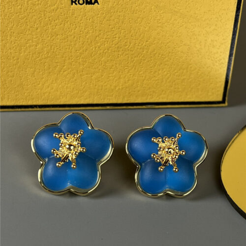 High Quality Luxury Fendi Flower Stud Earrings