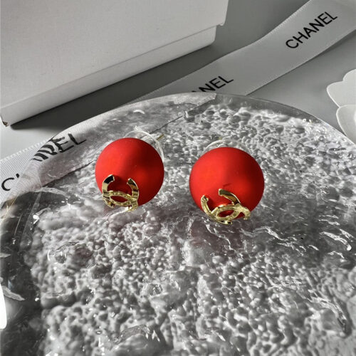 High Quality Luxury Chanel Red Bead Earrings alternate view