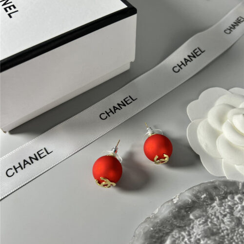 High Quality Luxury Chanel Red Bead Earrings product detail