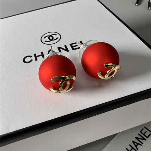 High Quality Luxury Chanel Red Bead Earrings product detail
