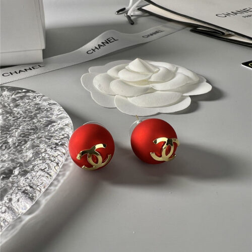 High Quality Luxury Chanel Red Bead Earrings product detail