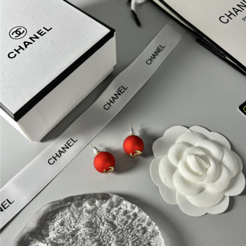 High Quality Luxury Chanel Red Bead Earrings product detail