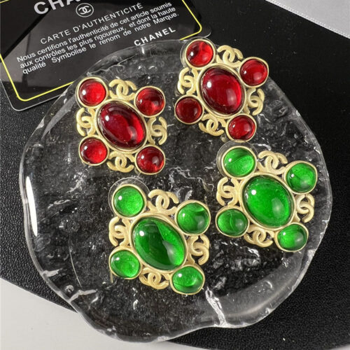 High Quality Luxury Chanel Second-Hand Glass Earrings – Style 50418