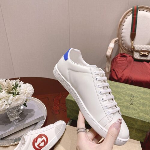 High Quality Luxury Gucci Classic Sports Lace-Up White Shoes – Style 46483 alternate view