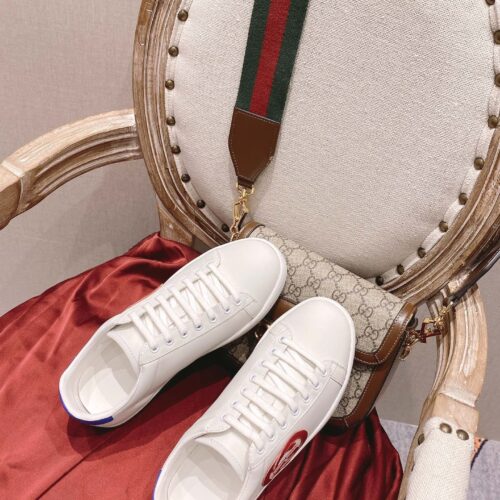 High Quality Luxury Gucci Classic Sports Lace-Up White Shoes – Style 46483 product detail