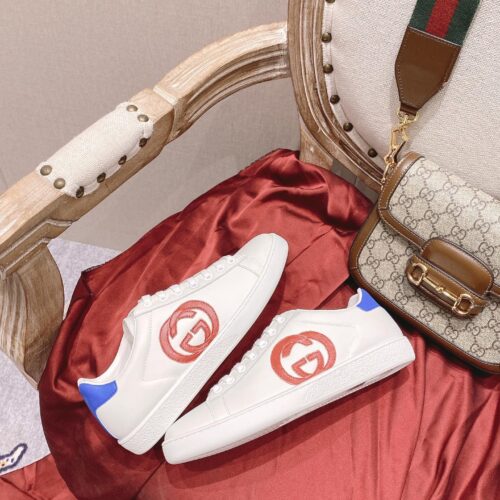 High Quality Luxury Gucci Classic Sports Lace-Up White Shoes – Style 46483 product detail