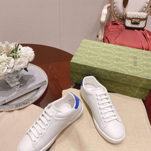 High Quality Luxury Gucci Classic Sports Lace-Up White Shoes – Style 46483