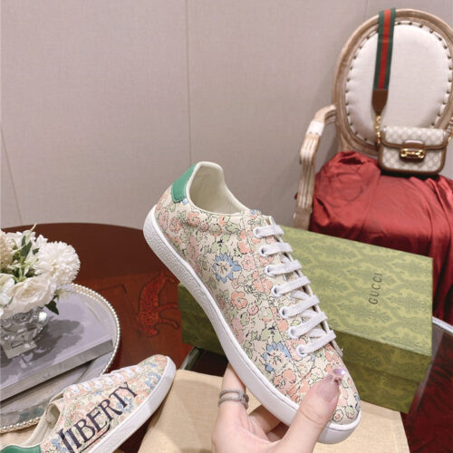 High Quality Luxury Gucci Classic Sports Lace-Up White Shoes alternate view