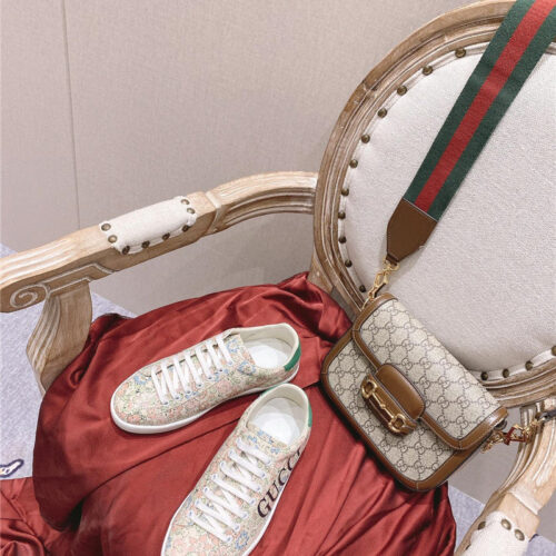 High Quality Luxury Gucci Classic Sports Lace-Up White Shoes