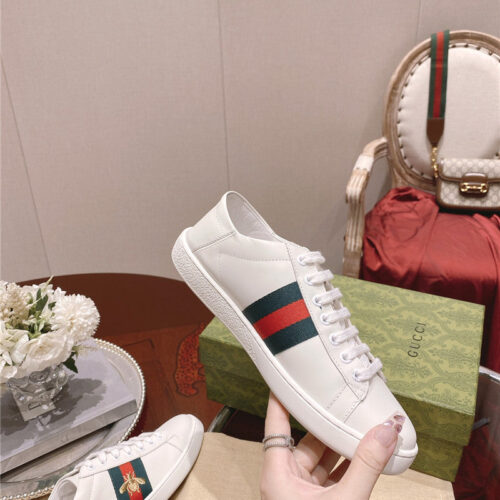 High Quality Luxury Gucci Classic Sports Lace-Up White Shoes – Style 44787 alternate view