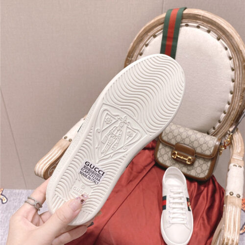 High Quality Luxury Gucci Classic Sports Lace-Up White Shoes – Style 44787 product detail