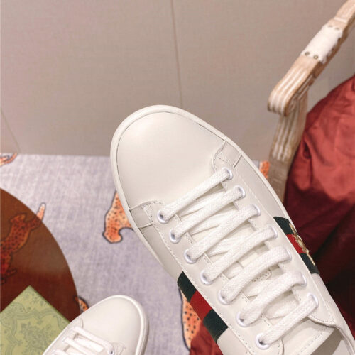 High Quality Luxury Gucci Classic Sports Lace-Up White Shoes – Style 44787 product detail