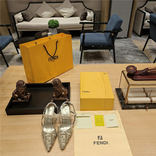 High Quality Luxury Fendi Flocked Embroidered Pointed Toe Sandals product detail