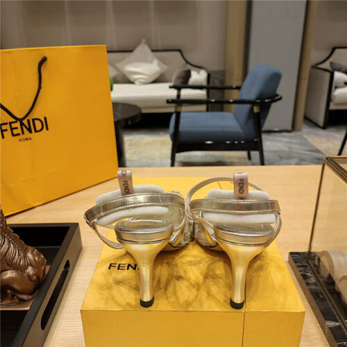 High Quality Luxury Fendi Flocked Embroidered Pointed Toe Sandals product detail