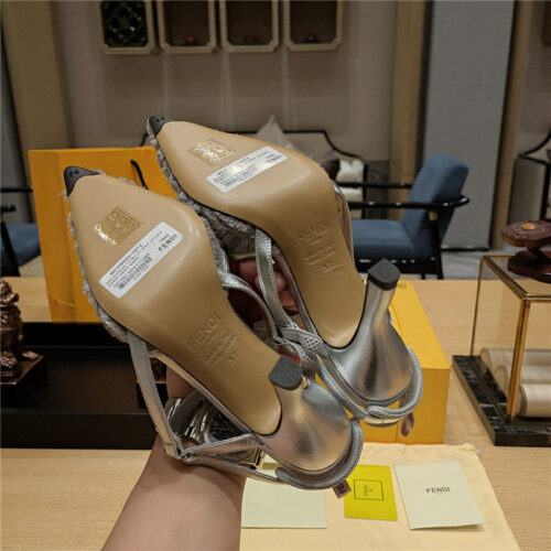 High Quality Luxury Fendi Flocked Embroidered Pointed Toe Sandals – Style 08915 product detail