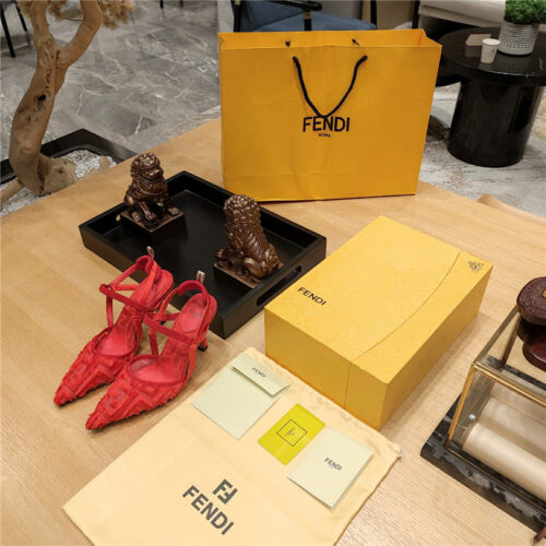 High Quality Luxury Fendi Flocked Embroidered Pointed Toe Sandals – Style 62579 alternate view
