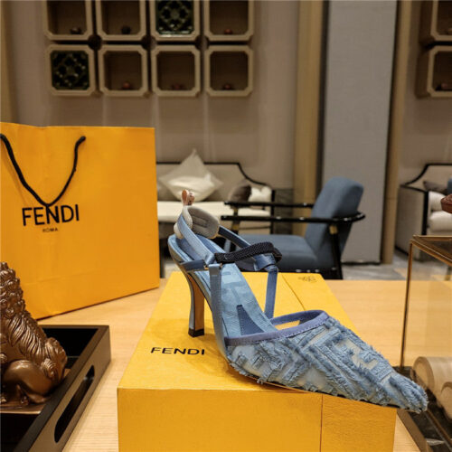 High Quality Luxury Fendi Flocked Embroidered Pointed Toe Sandals – Style 19635 product detail