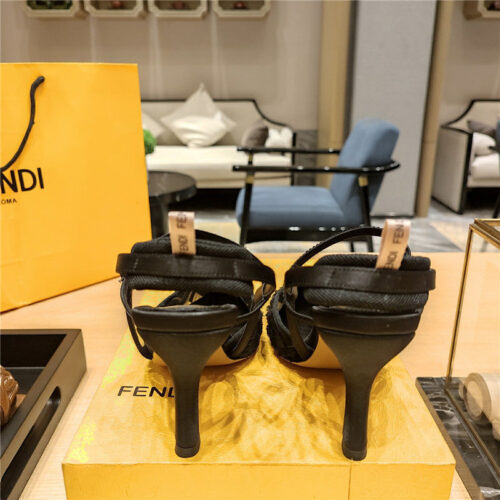 High Quality Luxury Fendi Flocked Embroidered Pointed Toe Sandals – Style 47315 product detail