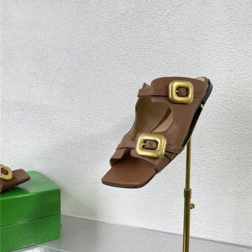 High Quality Luxury Bottega Veneta Double Hardware Slides – Style 38950 product detail