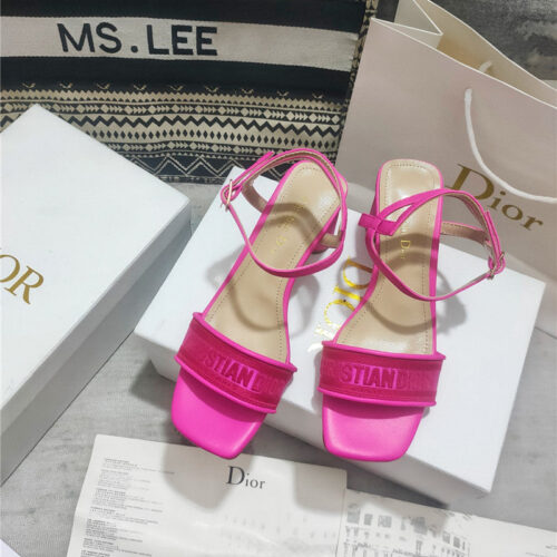High Quality Luxury Dior Square Toe High Heel Sandals alternate view