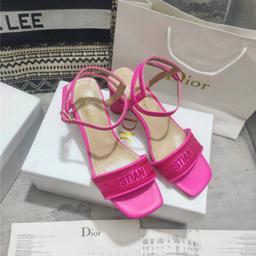 High Quality Luxury Dior Square Toe High Heel Sandals