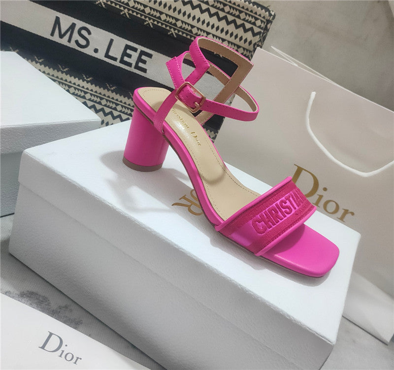 High Quality Luxury Dior Square Toe High Heel Sandals product detail