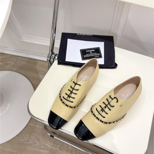 High Quality Luxury Chanel Catwalk Chain Lace-Up Shoes