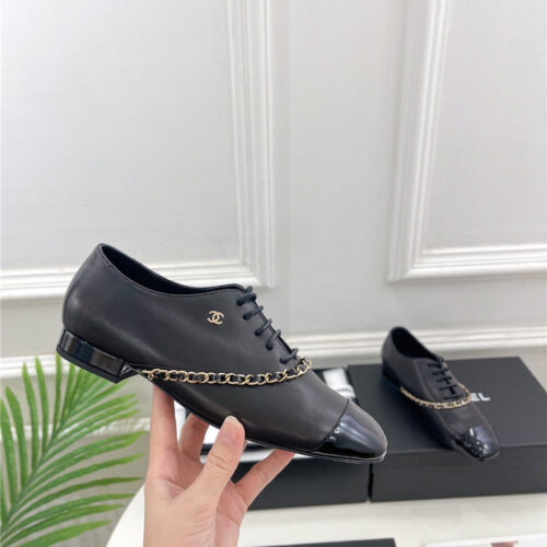 High Quality Luxury Chanel Catwalk Chain Lace-Up Shoes – Style 05702 alternate view