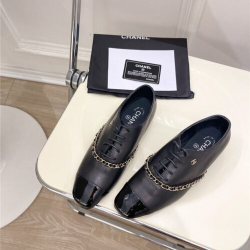 High Quality Luxury Chanel Catwalk Chain Lace-Up Shoes – Style 05702