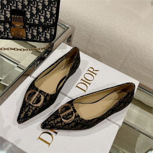 High Quality Luxury Dior Early Spring New Pointed Flat Shoes – Style 41990