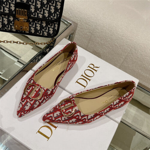 High Quality Luxury Dior Early Spring New Pointed Flat Shoes – Style 04134