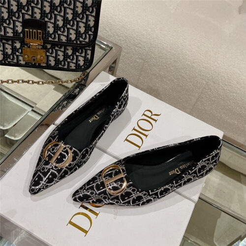 High Quality Luxury Dior Early Spring New Pointed Flat Shoes – Style 64582