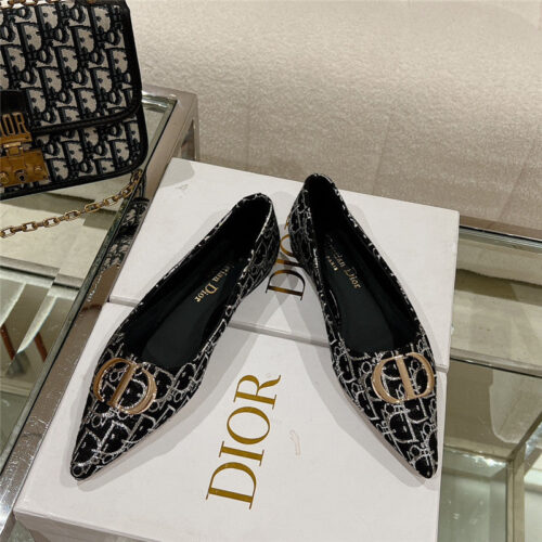 High Quality Luxury Dior Early Spring New Pointed Flat Shoes – Style 64582 product detail